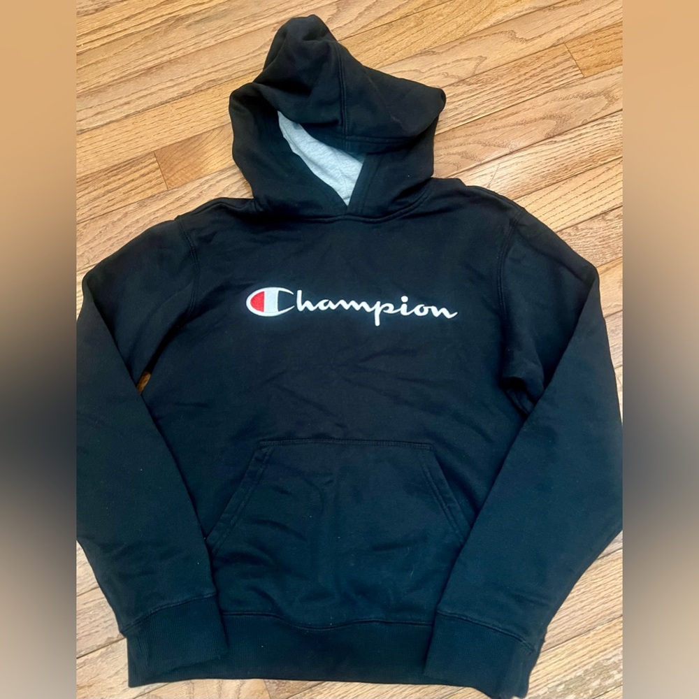 Champion Black Athletic Hoodie YL Boys Youth large